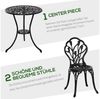 Outsunny Sitzgruppe 3-teilige Essgruppe 1 Tisch+2 Stühle mit Schirmloch Terrasse, (Balkonmöbel-Set, 3-tlg, Gartenmöbel-Set), Aluminium Schwarz Ø60 x 67H cm Bild 4