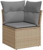 vidaXL 7-tlg. Garten-Sofagarnitur mit Kissen Beige Poly Rattan 3327160 Bild 5