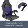 Juskys Racing Schreibtischstuhl Montreal (violett) ergonomisch, höhenverstellbar & gepolstert, bis 120 kg - Bürostuhl Drehstuhl Bild 3