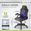 Juskys Racing Schreibtischstuhl Montreal (violett) ergonomisch, höhenverstellbar & gepolstert, bis 120 kg - Bürostuhl Drehstuhl Bild 2