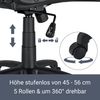 Juskys Racing Schreibtischstuhl Montreal (violett) ergonomisch, höhenverstellbar & gepolstert, bis 120 kg - Bürostuhl Drehstuhl Bild 5