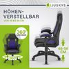 Juskys Racing Schreibtischstuhl Montreal (violett) ergonomisch, höhenverstellbar & gepolstert, bis 120 kg - Bürostuhl Drehstuhl Bild 4