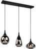 LED Pendelleuchte 3 flammig Glas Chrom verspiegelt & Rauchglas Optik, B: 69cm Bild 2