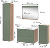 Badmöbel-Set Izan Goldkraft Eiche/Grün 5 Teile mit Hoch- und Midischrank Vicco Bild 2