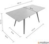 Esszimmertisch RIGA 160x80cm graue Keramikplatte schwarze konische Tischbeine : Grau Bild 3