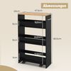 Nischenwagen 20cm breit 4 Etagen Küchenwagen schmal Nischenregal auf Rollen 47,5 x 20 x 80,5 cm Schwarz Bild 3