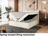 MEBLINI Boxspringbett LUKAS 140x220 cm mit Bettkasten - H3/Creme Samt Polsterbett - Doppelbett mit Topper & Taschenfederkern-Matratze Bild 4