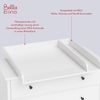 Bellabino 'Oti' Wickelaufsatz für IKEA Kommoden (Malm, Hemnes, Nordli), weiß, mit Trennfach (beidseitig montierbar), 10 x 74 x 80 cm Bild 5