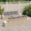 vidaXL Sofa Set mit Kissen 7 pcs Beige und Hellgrau Poly Rattan 3346990 Bild 3