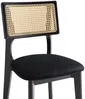 Vente-unique - CALENYA Stuhl Samt SchwarzBeige - B 48 cm x H 85,5 cm x L 50,5 cm Bild 4