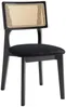 Vente-unique - CALENYA Stuhl Samt SchwarzBeige - B 48 cm x H 85,5 cm x L 50,5 cm Bild 3