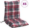 vidaXL Niedriglehner-Auflagen 6 Stk. Rot Karomuster Oxford-Gewebe 377712 Bild 2