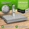 tillvex® Granit Sonnenschirmständer mit Transportgriff Grau - 27 kg Rechteckig | Schirmständer Sonnenschirm mit Edelstahlrohr | Balkonschirmständer für Schirmstöcke 16-48 mm & 300 cm Schirmdurchmesser Bild 2