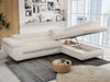Mks Möbel 'Peter L-form' Ecksofa mit Bettfunktion, Bettkasten & einstellbaren Kopfstützen, Beige, Cord, rechts Bild 3