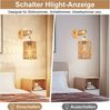 Jibenhome LED Nachtlicht Boho Rattan Wandleuchte Farmhouse mit E27 Leuchtmittel, Warmweiß, LED fest integriert, Wandlampe aus Holz,Vintage Deko Lampe für Wand & Nachttisch Bild 2