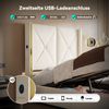 LVHOM Polsterbett mit Stauraum, Einzelbett mit LED, USB-Anschlüsse und Seitentaschen, Funktionbett, 90x200 cm, Beige Bild 3