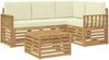 vidaXL Outdoor-Sofagarnitur 5 pcs Weiß und Creme 59 x 59 x 37 cm 3391785 Bild 2