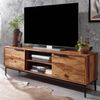 Lowboard Sheesham Massivholz 147x51x38 cm TV-Kommode mit zwei Türen, Design T... Bild 2