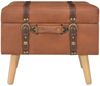 vidaXL Hocker mit Stauraum 40 cm Hellbraun Kunstleder 247530 Bild 3