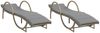 vidaXL Sonnenliegen 2 Stk. mit Auflagen Beige Poly Rattan 3277311 Bild 2