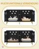 Katzenschrank für 2 Katzen, 119cm Versteckte Katzentoilettenmöbel, Hölzernes Haustierhaus, Aufbewahrungsschrankbank, Passend für die Meisten Katzentoilettenkä, Schwarz und Gold Bild 5