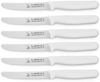 Landshop24 Brötchenmesser Brotmesser Tomatenmesser Tafelmesser 6er Set weiß, Edelstahl (Spezialstahl 1.4116) konisch geschliffen Bild 2