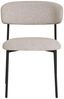 2er Set - Retro-Design Stuhl VOGUE sand Bouclé-Stoff schwarze Beine Retro Bild 2