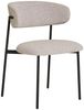 2er Set - Retro-Design Stuhl VOGUE sand Bouclé-Stoff schwarze Beine Retro Bild 3