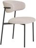 2er Set - Retro-Design Stuhl VOGUE sand Bouclé-Stoff schwarze Beine Retro Bild 4
