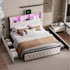 Furnishings Home Polsterbett Stauraumbett Doppelbett LED (1 tlg, Mit Vier extra große Schubladen), Mit LED-Beleuchtung, USB & TYPE-C Anschlüsse, Samt, 180x200 cm Bild 5