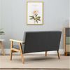 YOLEO 2-Sitzer Stoffsofa Couch mit Holz Armlehnen Loungesofa, 113x67x75cm Bild 3