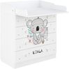 Shefa Kids Wickelkommode 800 mit 4 Schubladen, Weiß, Koala-Motiv, 80 cm Bild 2