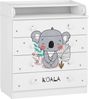 Shefa Kids Wickelkommode 800 mit 4 Schubladen, Weiß, Koala-Motiv, 80 cm Bild 4