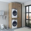 Roomart Waschmaschinenschrank - SERIE DUO-I- 112 cm breit – Waschmaschinenüberbau für Trockner, Waschturm-Schrank • Eiche Bild 2