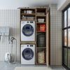 Roomart Waschmaschinenschrank - SERIE DUO-I- 112 cm breit – Waschmaschinenüberbau für Trockner, Waschturm-Schrank • Eiche Bild 5