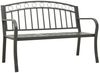 vidaXL Gartenbank mit Tisch Grau 120 cm Stahl 319585 Bild 2