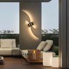 MUPOO Spiegelleuchte LED Wandleuchte Innen Dimmbar,Moderne Schwarz Wandleuchte Kabellose, 1 Stück, 3000–6000K, LED fest integriert, 100CM Lang Doppelbogen-Lampenkörper mit Fernbedienung und Kabel USB-C Bild 3