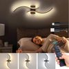 MUPOO Spiegelleuchte LED Wandleuchte Innen Dimmbar,Moderne Schwarz Wandleuchte Kabellose, 1 Stück, 3000–6000K, LED fest integriert, 100CM Lang Doppelbogen-Lampenkörper mit Fernbedienung und Kabel USB-C Bild 5