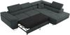 Ecksofa L-Form Couch mit Schlaffunktion und Verstellbare Kopfstützen - GUSTAW - Dunkelgrau Stoff - Rechts Bild 4