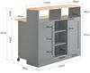 SoBuy FSB36-HG Kücheninsel, MDF, Melamin, Grau, 110 x 97 x 64 cm Bild 3