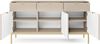Selsey 'Vellore' Sideboard 3-türig, beige mit goldfarbenem Gestell, ca. 83 x 154 x 39 cm Bild 4