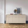 Selsey 'Vellore' Sideboard 3-türig, beige mit goldfarbenem Gestell, ca. 83 x 154 x 39 cm Bild 2