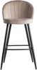 Wohnling Barhocker Samt Beige Hocker mit Lehne 56 x 102,5 x 52,5 cm | Küchenhocker Skandinavisch Stoff / Metall 1 Bild 2
