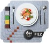 Loco Bird Platzset Tischset aus Filz, 6er Set Rechteckig, Platzsets 44x32 cm, (Tischset in hellgrau), abwischbare Tischuntersetzer Platzdeckchen Bild 1