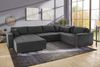Wohnlandschaft U-Form Sofa Schlaffunktion Couch Bettkasten Cord Dunkelgrau Bild 2