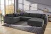 Wohnlandschaft U-Form Sofa Schlaffunktion Couch Bettkasten Cord Dunkelgrau Bild 4