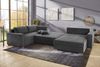 Wohnlandschaft U-Form Sofa Schlaffunktion Couch Bettkasten Cord Dunkelgrau Bild 5