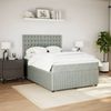 vidaXL Boxspringbett mit Matratze Hellgrau 140x190 cm Samt 3294646 Bild 4