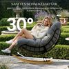 FLEXISPOT Schaukelsessel Komfortabler Loungesessel, Gartenliege mit Kopfkissen (mit sanfter Schaukelfunktion, Kopfkissen & stabilem Metallrahmen), ideal für Balkon, Terrasse, Garten & Wohnzimmer Bild 3