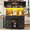 Flieks Küchenbuffet mit LED-Beleuchtung, Gläserhalter, 8 Schubladen und 3 Türen (1-St, B120/T40/H183,5 cm) Hochschrank Küchenschrank Geschirrschrank mit verstellbaren Ablagen Bild 3